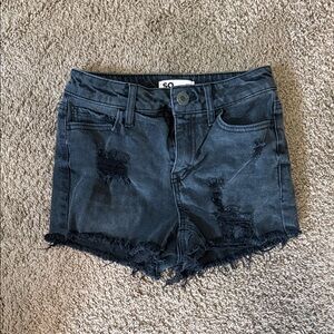 SO Women's Black Distressed Jean Shorts